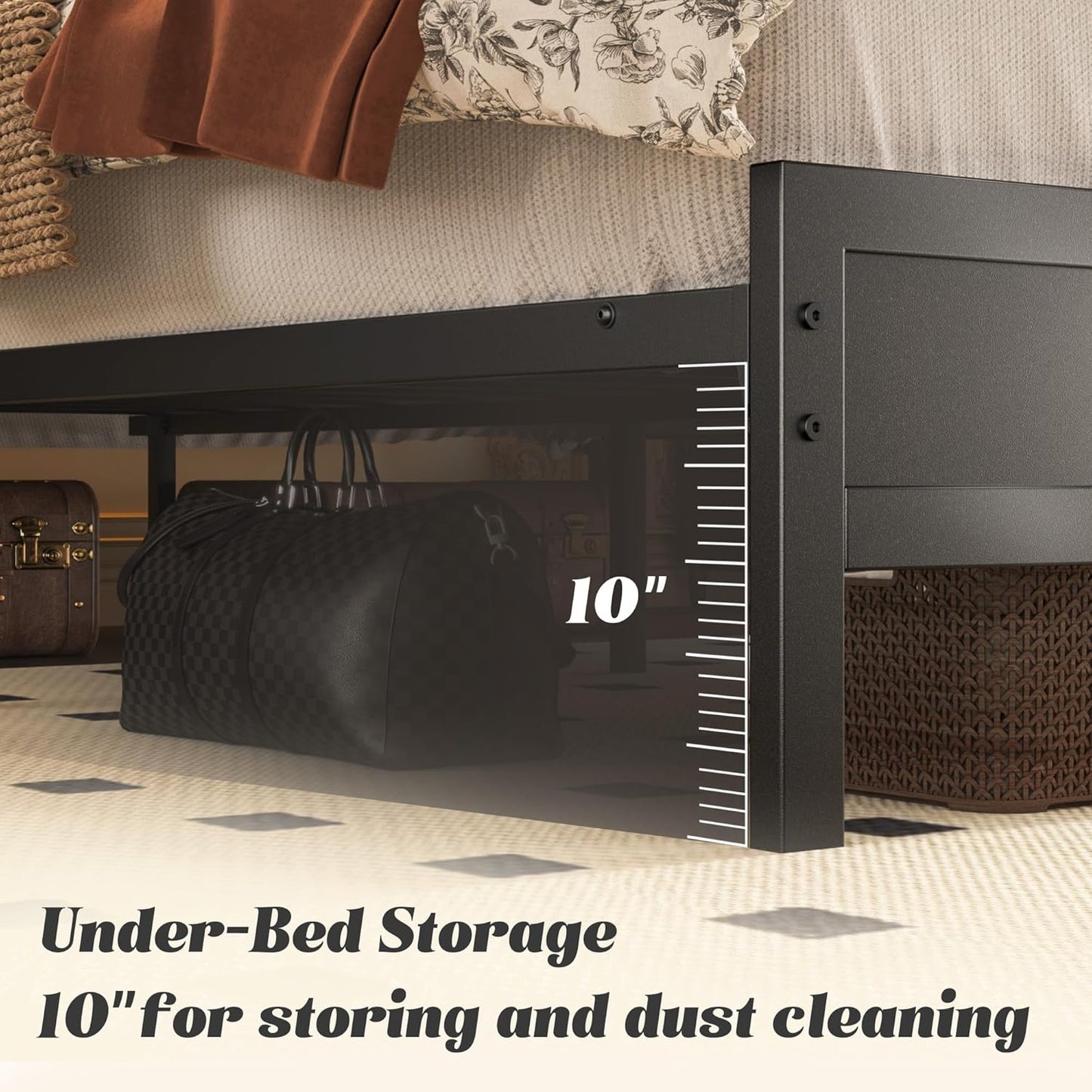 Queen Bed Frame with Headboard & Footboard