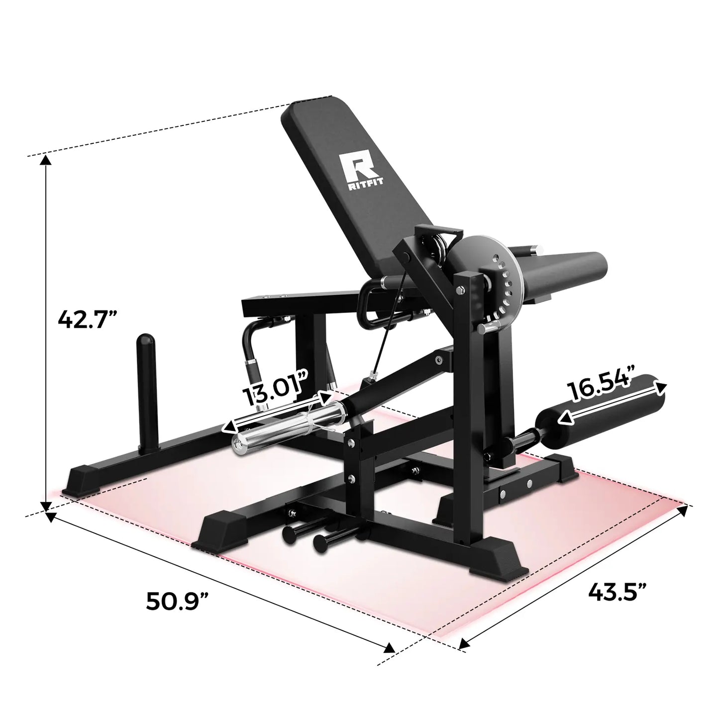 Leg Extension Machine, Multifunctional 3-in-1 Adjustable Home Gym Equipment for Leg Curls & Glutes