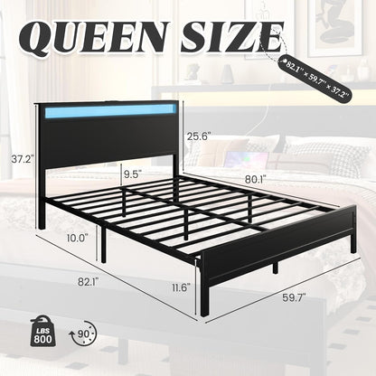 Queen Bed Frame with Headboard & Footboard
