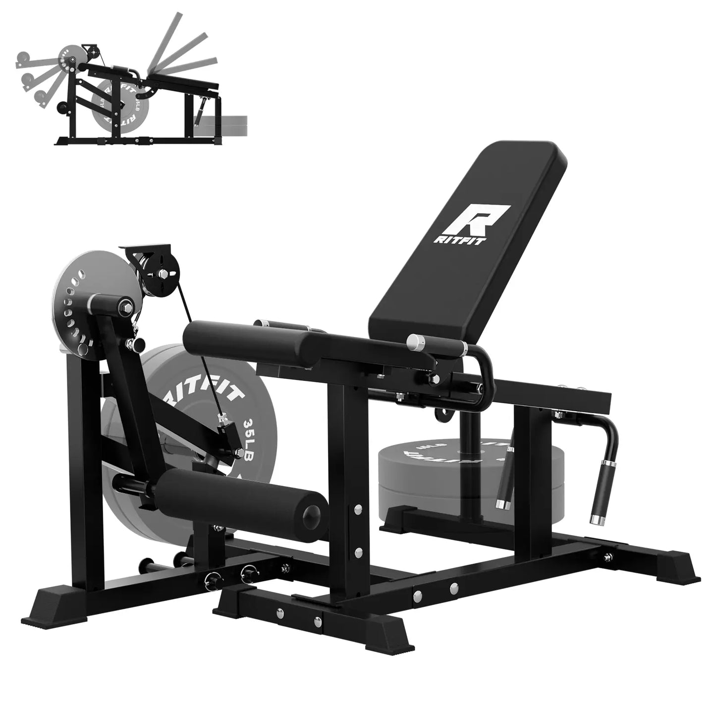 Leg Extension Machine, Multifunctional 3-in-1 Adjustable Home Gym Equipment for Leg Curls & Glutes