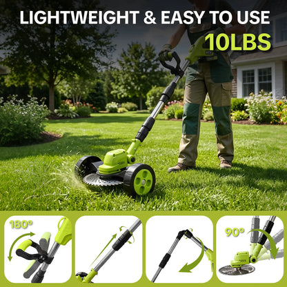 Cordless 3-in-1 Lawn Mower Tool,21V Cordless Lawn Mower Trimmer